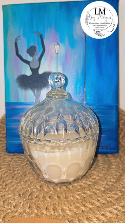 Vela de soja aromática en caramelera manzana