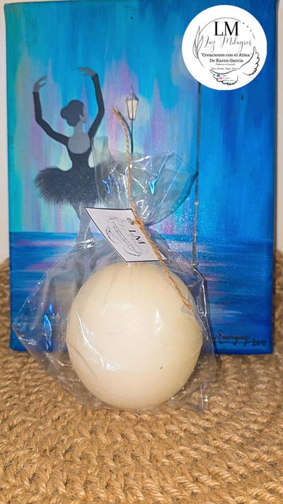Vela esfera blanca