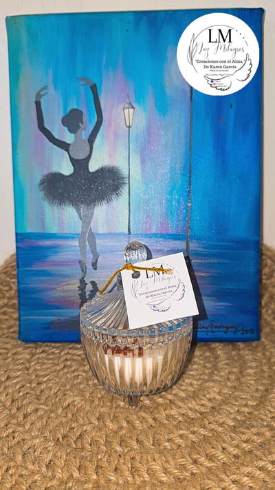 Vela de soja aromática en mini caramelera circus con patas