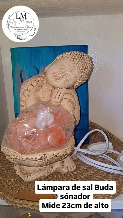 Lámpara de sal Buda durmiente 23cm de alto