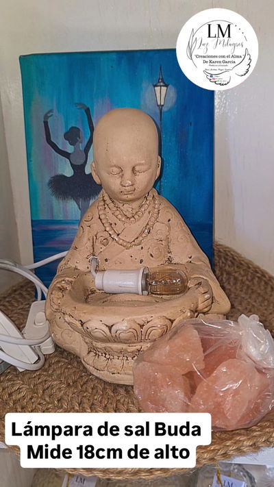 Lámpara de sal Buda sentado 18cm de alto