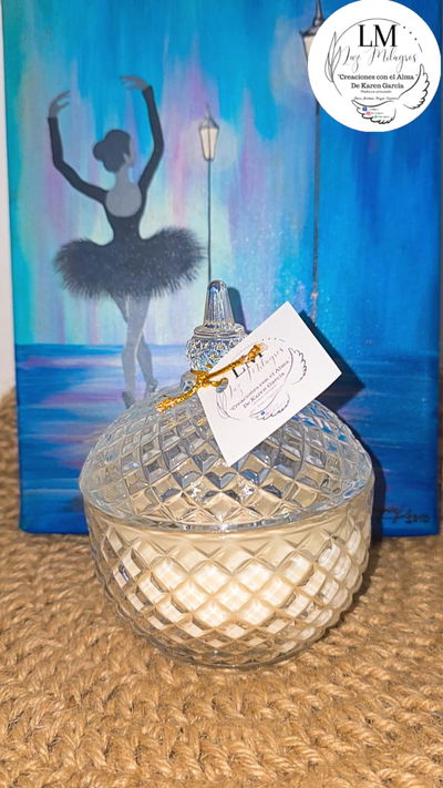 Vela de soja aromática en caramelera labrada