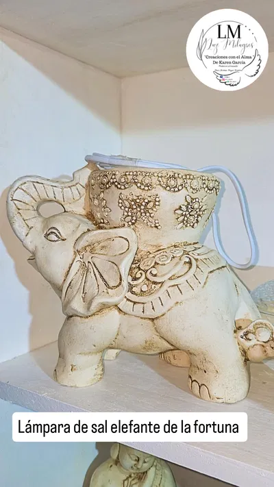 Lámpara de sal elefante de la fortuna 