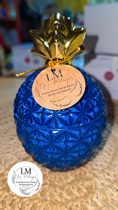 Vela de soja aromática en caramelera labrada 