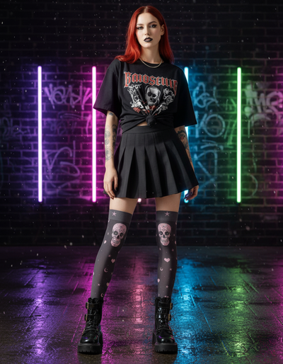 Medias Lunar Skulls 