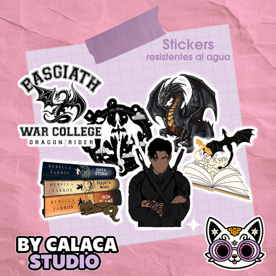 Stickers resistentes al agua Fourth Wing Alas de sangre