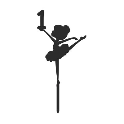 Topper Bailarinas Números del 1 al 9 STL