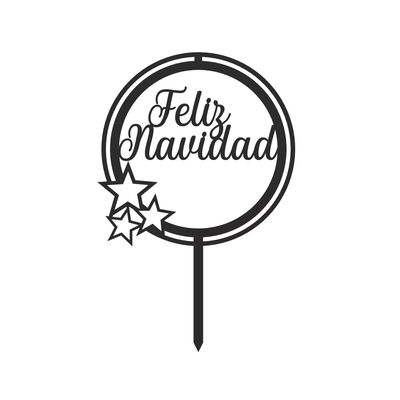 Topper Feliz Navidad Estrellas STL