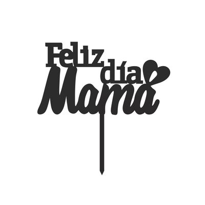 Topper Feliz Día Mamá Mod.1 STL