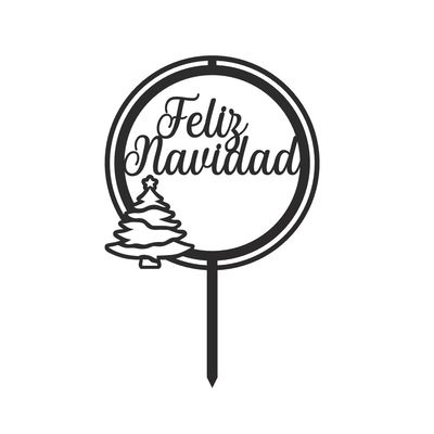 Topper Feliz Navidad Pinito STL