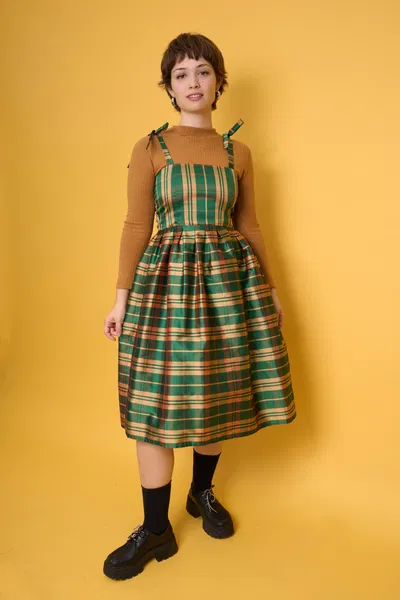 Vestido Courtney Verde y beige