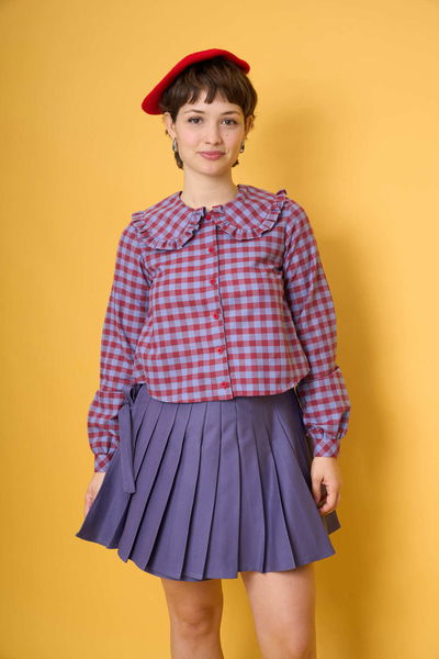 Camisa Wendy cuadrille Roja y Lavanda