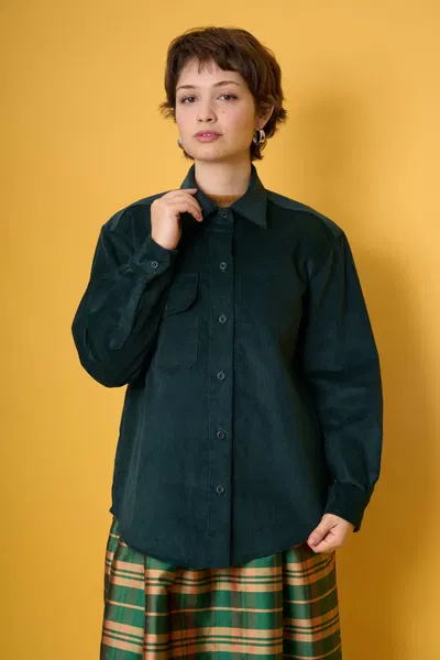 Sobrecamisa Corderoy Verde oscuro