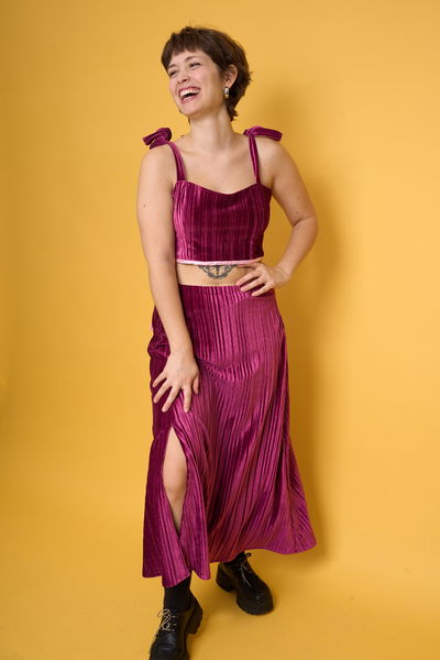 Falda Velvet Magenta