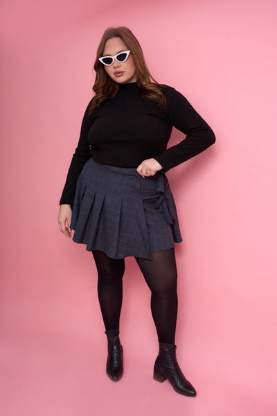 Falda Suki Cuadros Azul