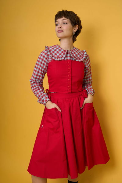 Falda Moñitos Roja