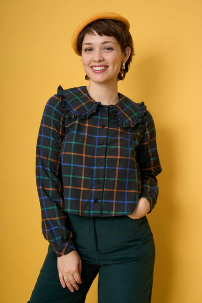 Camisa Wendy cuadrille negra