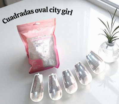 Postizas oval cuadradas city girl x600 u 