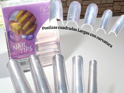 Postizas cuadradas Largas curvatura  city girl x 100