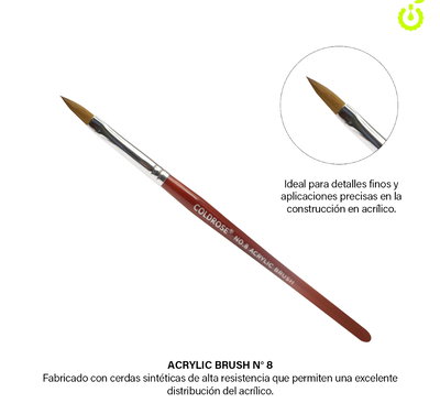 Pincel Coldrose Acrílico №08