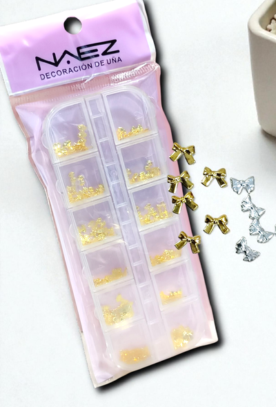 Deco moñitos oro y plata 