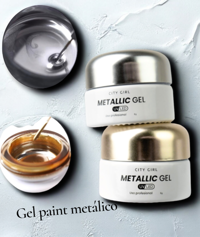 Gel paint Metálico oro y plata city girl 