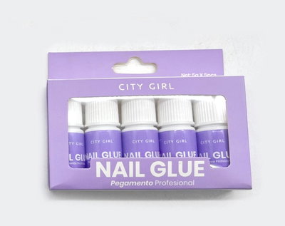 Nail glue x5 en caja city girl 
