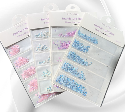 Strass colores pasteles diferentes medidas city girl 