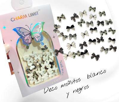 Deco moñitos blanco y negro 