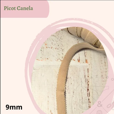 Picot canela 9mm x 10 metros