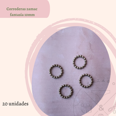Argollas Zamac fantasía 10mm x 20u