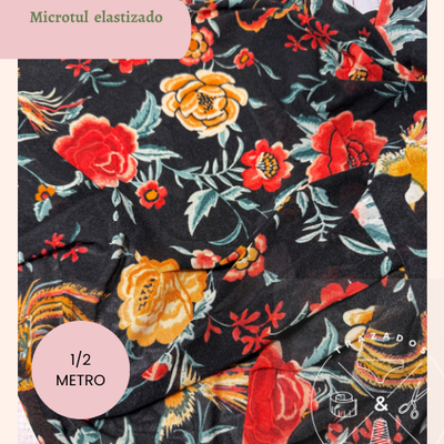 Microtul estampado flores cálidas 5ocm