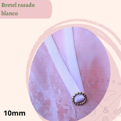 Bretel brillo/felpa blanco10 mm x 5 metros