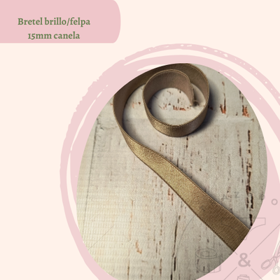Bretel brillo/felpa canela 15mm