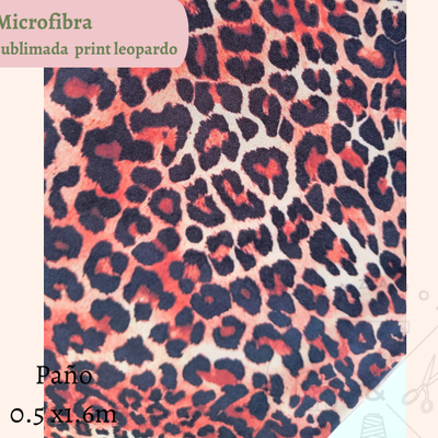 Microfibra sublimada print leopardo 50cm