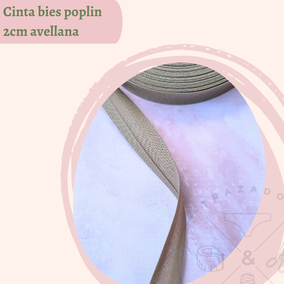 Cinta bies poplin 2cm x 5 metros canela