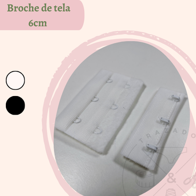 Broche de tela 6cm x 3u
