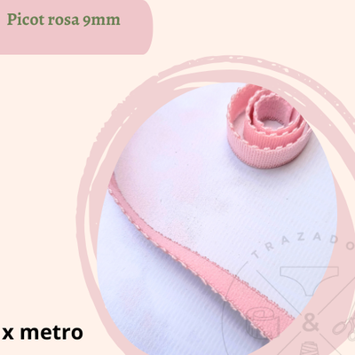 Picot rosa 9mm x 5 metros