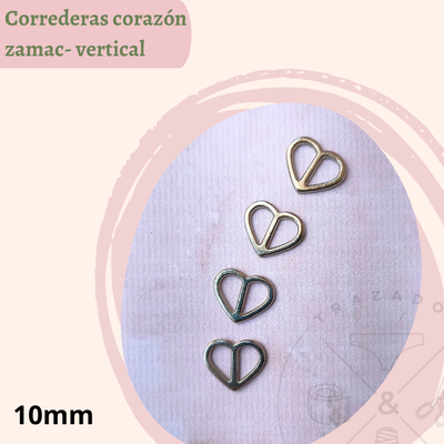 Correderas zamac corazón I 10mm x 100u