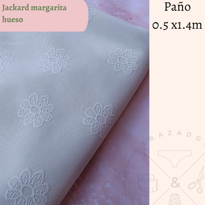 Jackard margaritas hueso 50cm