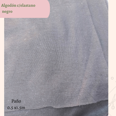 Algodón c/lycra negro 50cm