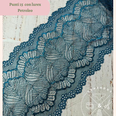 Puntilla elastizada 15- 17 petroleo con lurex -5m