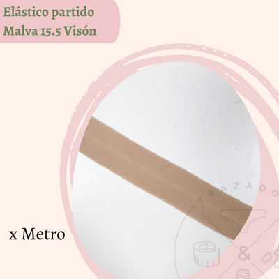 Elástico partido Malva Visón x 5 metros