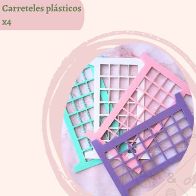 Carreteles plásticos x 4u