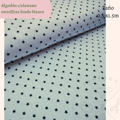 Algodón c/lycra estampado estrellitas 50cm