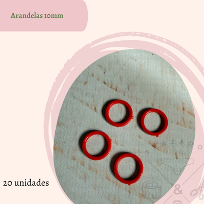 Arandelas 10mm rojo x 20u