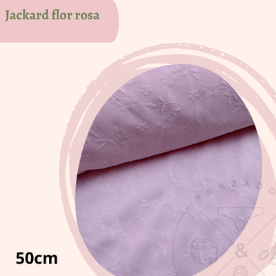 Jackard flor rosa 50cm