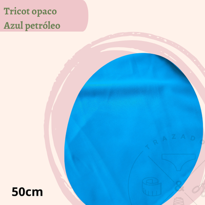 Tricot para malla opaco azul petróleo 50cm