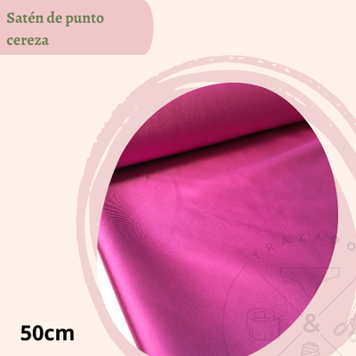 Satén de punto cereza corte 45cm