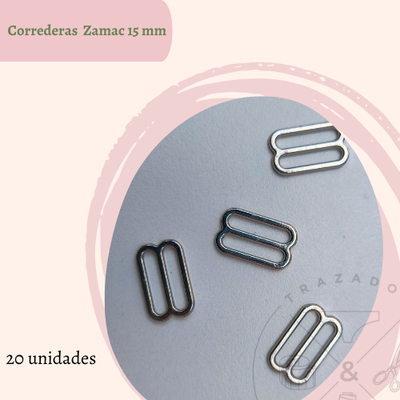 Correderas Zamac 15mm x 100u